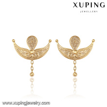 91318 Neue Ankunft Mode Stil Frauen Schmuck Flügel geformt dubai goldene Perle Tropfen Ohrringe